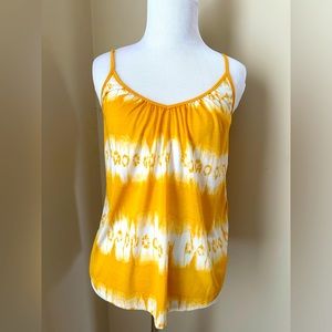 NWOT h&m conscious tank top in yellow tie dye print. XS